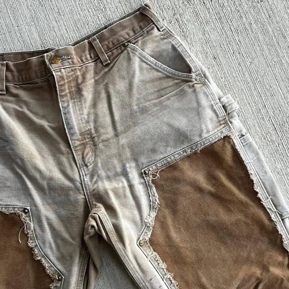 Carhartt faded brown double knee work wear carpenter pants